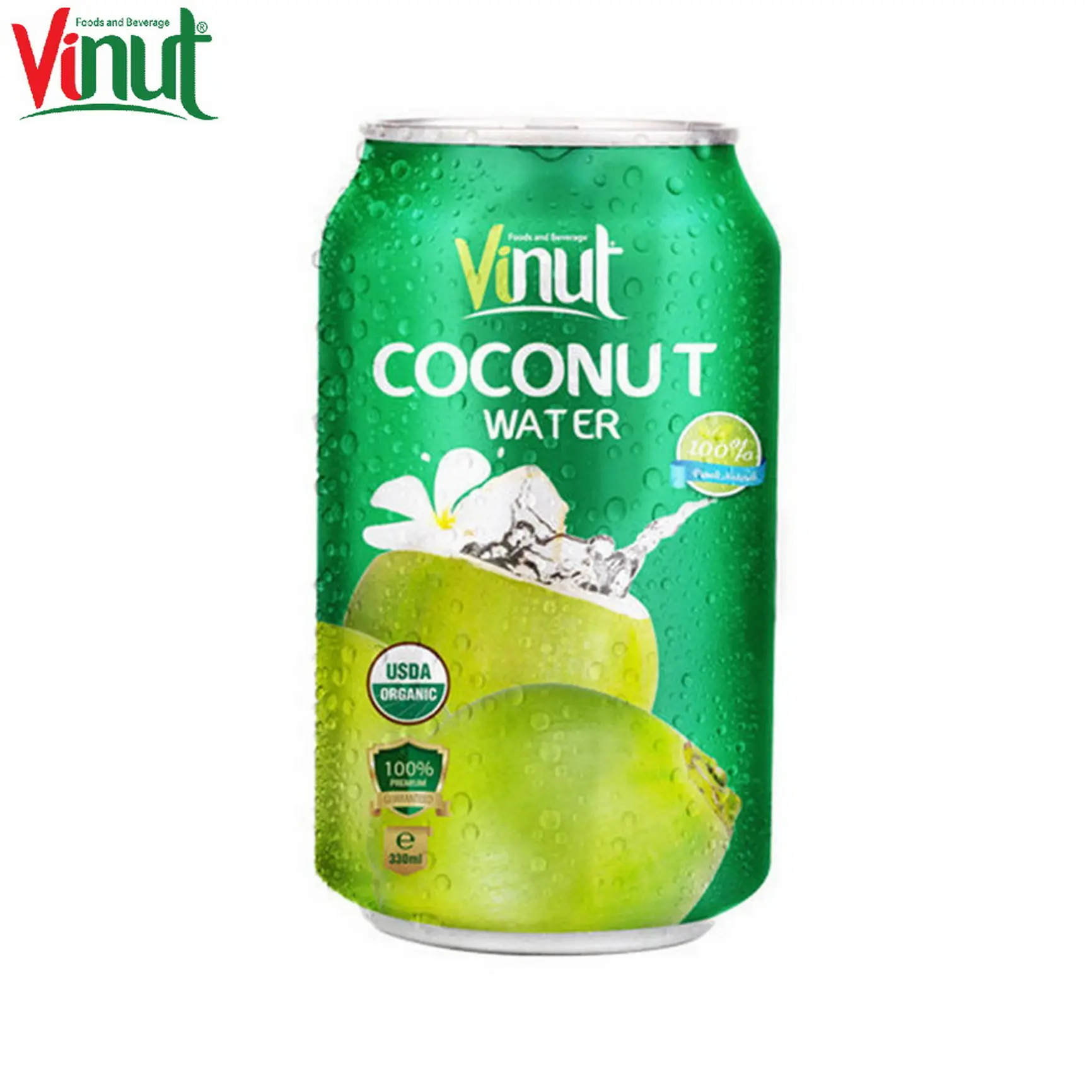 330ml VINUT Can (Tinned) Coconut water withOriginal OEM Customize Private label Beverage Company No Sugar add Glucose