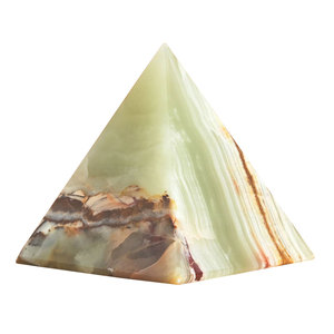 Sculpture de pyramide en pierre d'onyx faite à la main, design souvenir, base en marbre personnalisée, polie, décoration d'intérieur, artisanat en pierre - Product Image 6