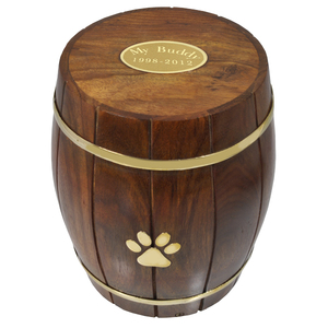 Impresiones de patas de madera para mascotas, urna de madera marrón de primera calidad, recuerdo de cremación para servicios de funerario, estilo americano - Product Image 2