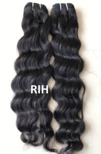 Mechones de pelo humano Remy, extensiones de onda suelta virgen, con cierre de pelo indio del Sur, 100% cutículas, venta al por mayor - Product Image 5