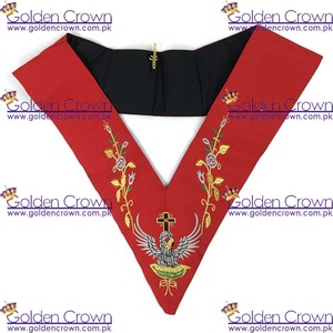 Ensemble de tablier maçonnique Rose Croix 18ème degré, gantelets et collier | Fournisseur de tablier maçonnique Regalia - Product Image 2