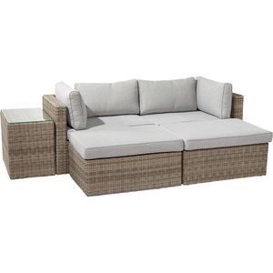 Light Brown Modern Design Wicker <b>Cushion</b> Rattan Mix Cream for <b>Outdoor</b> Furniture Poly Rattan Garden Sofa Set Living Room Hotel - Product Image 1