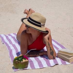 Large Lightweight Pure Cotton Beach <b>Towel</b> for Adults Colorful Cabana Striped Design for Gym Swimming Perfect Gift for <b>Christmas</b> - Product Image 4