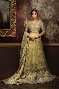 LEHENGCHAOLI de Seda Satén para Novia, Estilo 2021, Hermoso y Moderno, Largo hasta el Suelo, con Cuentas de Cristal y Pedrería, para Boda - Product Image 2