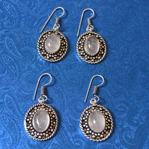 Pendientes de cuarzo rosa en línea, pendientes de cuarzo rosa en venta - Product Image 1