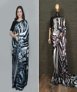 Nouveau Saree imprimé numérique en soie Georgette attrayant avec chemisier non cousu femmes vêtements de fête prix de gros vêtement ethnique vêtement - Product Image 3