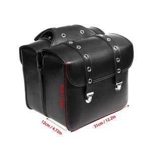 Sacoche de voyage respirante pour moto, rangement pour moto, sac à outils, sacoche de selle étanche en cuir PU noir - Product Image 1