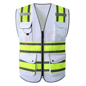Chaleco DE SEGURIDAD transpirable reflectante ignífugo de alta visibilidad bolsillos frontales 100% poliéster colores personalizados ropa - Product Image 4