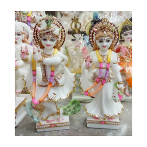 Beautiful White Marble Krishna Radha <b>Statue</b> - Product Image 1