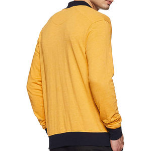 Chaqueta con Logo personalizado para hombre, chaqueta unisex de talla grande, estilo Bomber, con mangas de cuero, venta al por mayor - Product Image 2