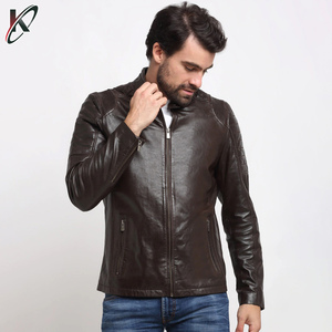 Veste en cuir noir de haute qualité pour hommes pour l'hiver col montant manteau de peau personnalisé pour garçon d'automne nouveaux hommes - Product Image 5