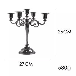 Support à bougie en métal rétro argent or laiton bronze 5 bras - Product Image 5