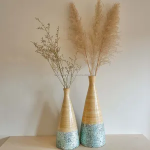 Spun vaso de bambu e bambu decorativo, produtos de bambu natural feitos no vietnã