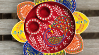 Pooja Thali objet artisanal décoratif en bois, artisanat tribal français, Pooja Thali hinsi, décoration religieux