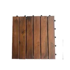 Sol en bois d'acacia moderne, 1 pièce, carreaux de sol en bois dur, sol en rj45