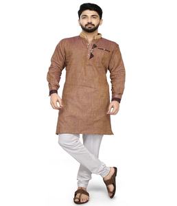 2021 nouveauté hommes Salwar Kameez haute qualité brodé costume ethnique en coton soie lin pour adultes - Product Image 1