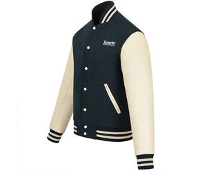 Vestes d'université de haute qualité pour hommes en laine et en cuir coupe-vent respirant Stand Hip Hop broderie de logo personnalisé coupe ample - Product Image 2