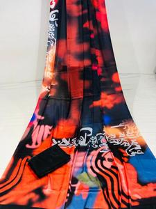 Dernier vêtement ethnique indien pour femme Travail non cousu Georgette Soie Saree Design couleur numérique Imprimé Blouse Viscose Rayonne - Product Image 3