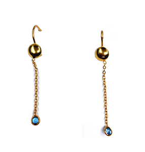 Pendiente de Plata de Ley 925 chapado en oro personalizado, venta al por mayor, hecho a mano, Unisex, bajo pedido, cadena única, Multi gema - Product Image 1