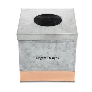 Boîte à mouchoirs carrée de luxe design antique en métal élégant et papier pour hôtels et restaurants porte-mouchoirs fantaisie en gros - Product Image 4