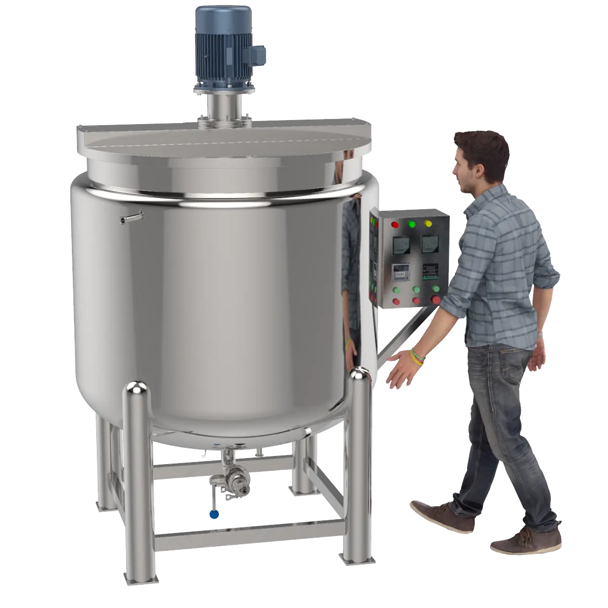 Pot de chauffage industriel de vente chaude avec la machine de fabrication de savon liquide de mélangeur de détergent liquide d'agitateur