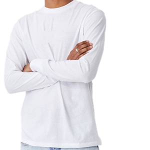 T-shirt à manches longues pour homme de haute qualité OEM, impression sérigraphique personnalisée, tissu en coton pur, vente en gros - Product Image 3