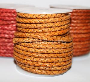 Premium <b>Braided</b> Leather Cords 3mm 4mm 5mm for Jewelry Making Woven Leather for Necklaces - Product Image 3