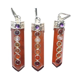 Best Value of Red Carnelian Chakra Pencil Pendants : Red Carnelian Chakra Pencil Pendants for Sale - Product Image 1
