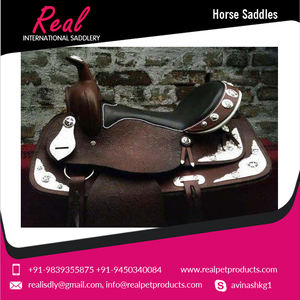 อานม้าแข่งม้าแบบตะวันตกหนังสีตามสั่งจำนวนมากจากอินเดีย - Product Image 2