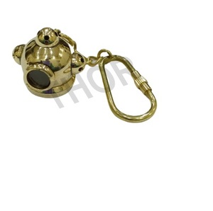 Porte-clés en laiton nautique vintage Casque de plongée Design Porte-clés en métal Article cadeau de collection - Product Image 2