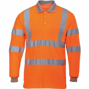 ขายส่ง OEM เสื้อโปโลผู้ชาย Hi Vis High Viz ทัศนวิสัยแขนสั้นทำงาน-สวมใส่เสื้อสะท้อนแสงลาย Dry Fit