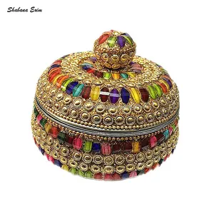 Hand Craft Jaipuri Jewelry Box Multifunctional Trinket Jewel Storage Box Ring Christmas Gifts Small Box