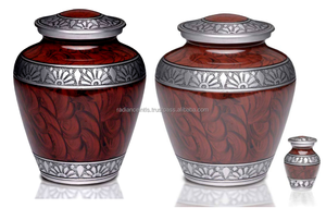 Urna de latón clásica personalizada con estampado Floral, diseño rojo Simple para adultos, cremación conmemorativa, cenizas de Metal coloridas, suministros funerarios - Product Image 2