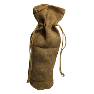 Logo personnalisé imprimé écologique toile de jute bouteille de vin unique sac à provisions pochette cadeau en jute pour les mariages et les fêtes vin promotionnel - Product Image 2
