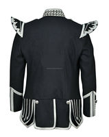 Nouvelle veste à personnaliser 100% laine pour homme, tunique noire style écossais