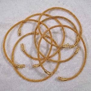 Bronze Viking Neck Ring Twisted Style Fenris TT-7408 Made of Copper with <b>Buckle</b> Detail - Product Image 1