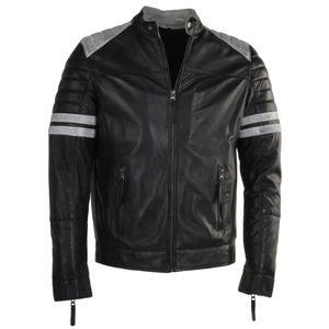Venta caliente de los hombres originales de imitación de cuero de motorista de ajuste Regular con cierre de cremallera y bolsillos funcionales - Product Image 4