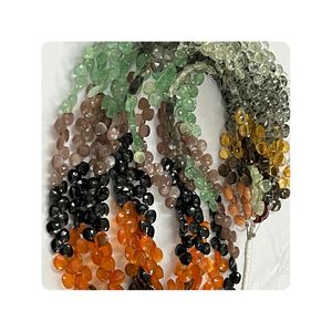 Cuentas redondas facetadas multicolor de 8 pulgadas de piedras preciosas Briolette de calidad superior certificadas Alif International para la fabricación de joyas - Product Image 2