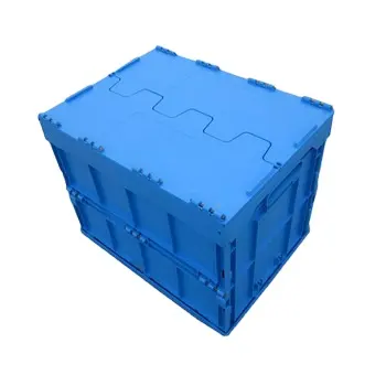 صناديق بلاستيكية زرقاء اللون من UP HDPE بأبعاد 600 × 400 × 260 صندوق بلاستيكي للخضروات والفاكهة آمن على الغذاء يمكن رصه فوق بعضه معتمد iso 9001:2015