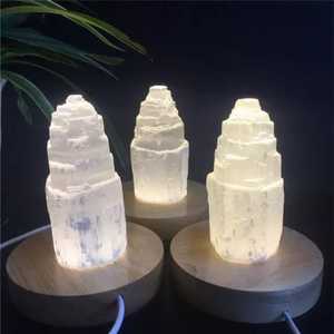 Cristales de Chakra naturales, torre de selenita curativa tallada, lámparas de selenita para curación, venta al por mayor - Product Image 1