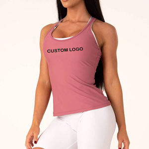 เสื้อกล้ามแขนกุดสำหรับผู้หญิง XS ไซส์ใหญ่เสื้อกล้ามกีฬาด้านหลังสวยเสื้อกล้ามออกกำลังกายหลวมระบายอากาศลำลองผ้าสแปนเด็กซ์ทอ - Product Image 4