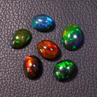 Opale éthiopienne noire, taille 12x15MM, multicolore, jeu sur le feu, opale, pierres précieuses en vrac, Cabochon ovale de qualité supérieure, opale éthiopienne noire