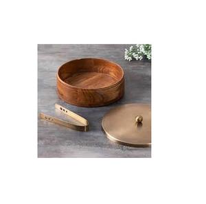 Caja Chapati de madera multiusos, diseño Redondo, caja Roti de madera de teca a precio atractivo para la venta - Product Image 4
