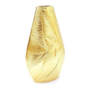 Vase à fleurs en aluminium plaqué or de belle qualité, porte-fleur design fait à la main, Offre Spéciale la vaisselle, pot de fleurs en métal fantaisie - Product Image 1