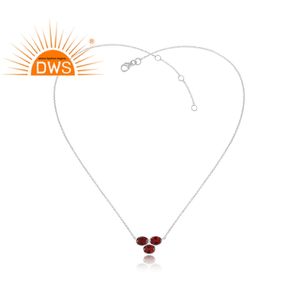 Collier pendentif en pierre précieuse grenat pour femmes, magnifique bijou, argent Sterling fin, vente en gros, - Product Image 2