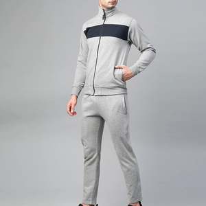 Conjunto de chándal deportivo de poliéster para hombre, chándal personalizado con cremallera, contraste de gimnasio de alta calidad, venta al por mayor - Product Image 1