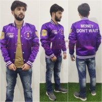 Toptan özel nakış saten üniversite ceketleri