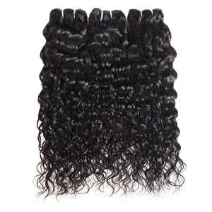 Extensions de cheveux ondulés en bambou naturel, 100% cheveux humains vierges et alignés, double trame, vietnamiennes, noir, racines - Product Image 4