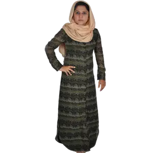 Alta Qualidade Simples Chiffon Abaya em Animal Print com Forro e Estilo Collar Melhor Tecido para As Mulheres usam