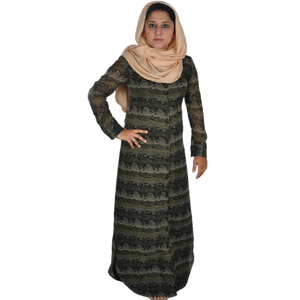 ชุดอาบายาผ้าชีฟองของผู้หญิงชุดฮิญาบผ้าพิมพ์ลายสัตว์แบบเรียบง่าย XXL สำหรับผู้ใหญ่ - Product Image 1